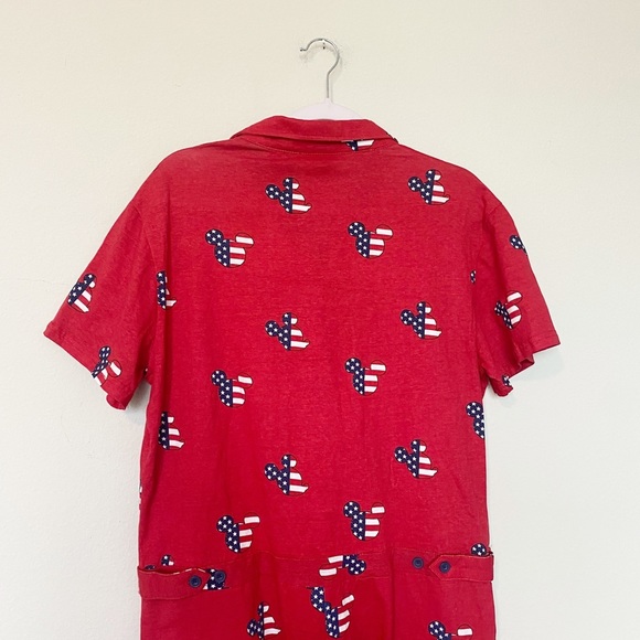 Disney Mickey Mouse Unisex Romper Shorts American Flag Patriotic Red/Blue Large - Picture 7 of 10